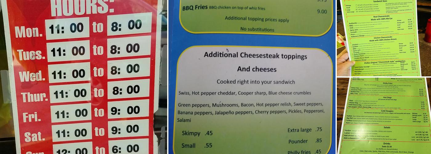 Little Phillies Cheesesteaks Menu