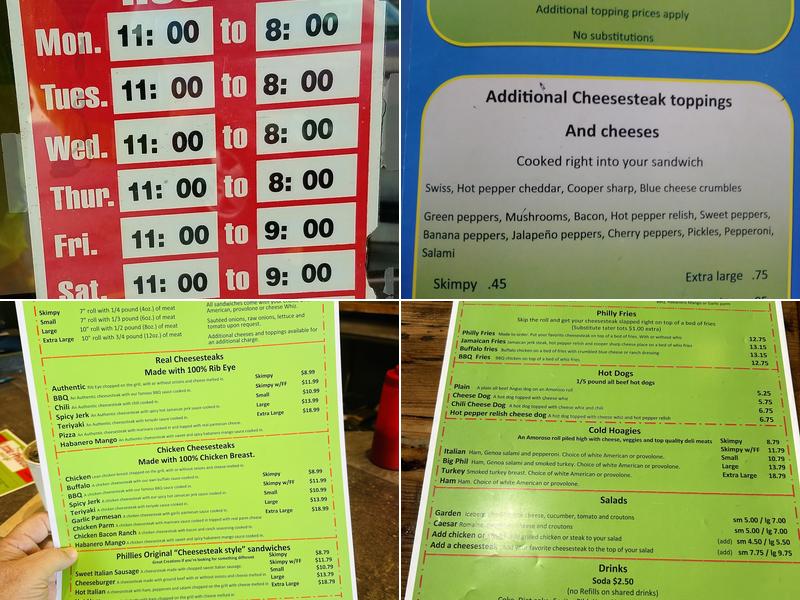 Little Phillies Cheesesteaks Menu