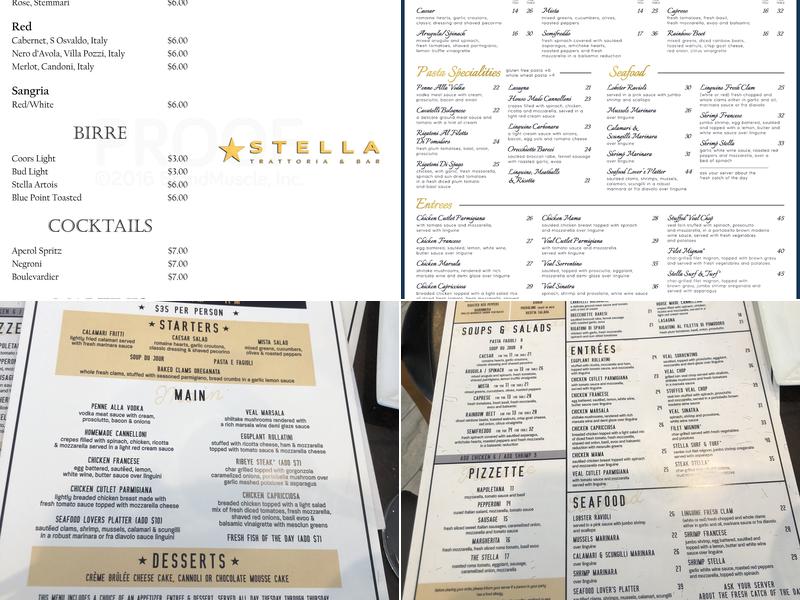 Stella Trattoria & Bar Menu