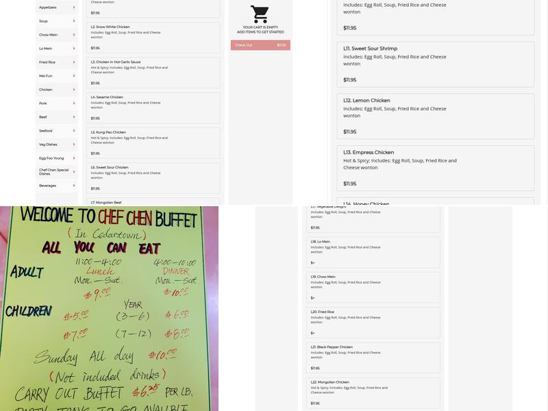 Chef Chen Buffet Menu