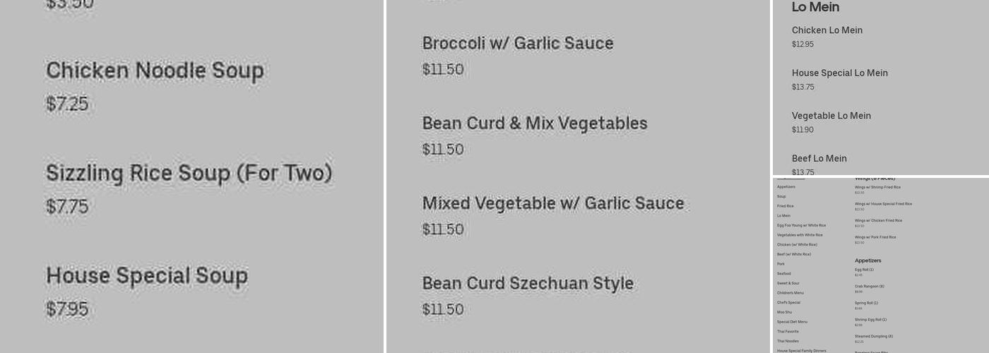 China Panda Menu