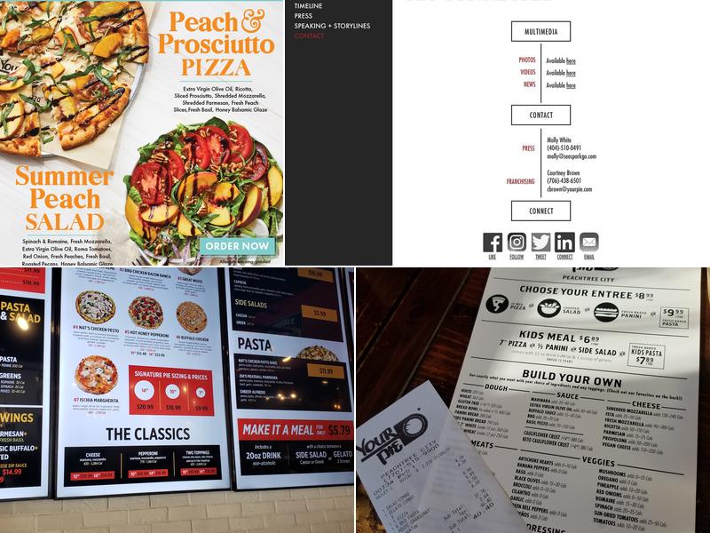 Your Pie Pizza Menu