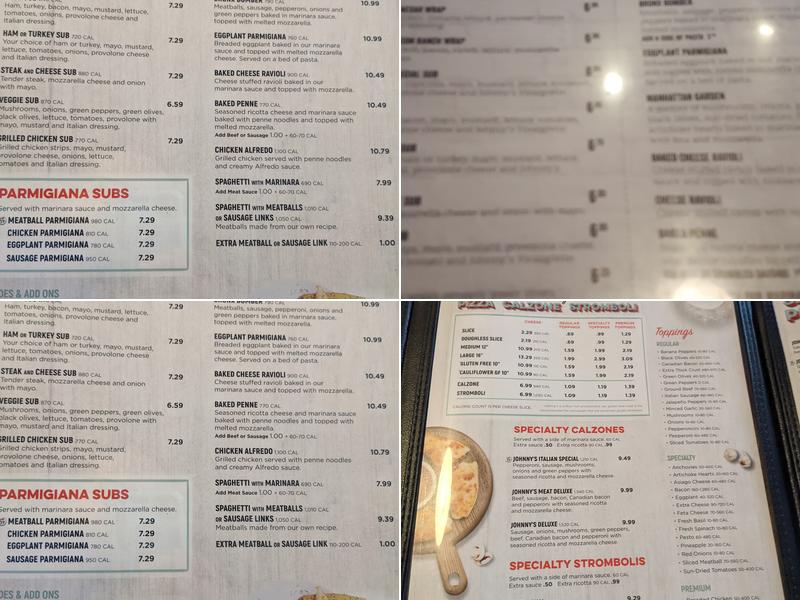 Johnny's New York Style Pizza Menu