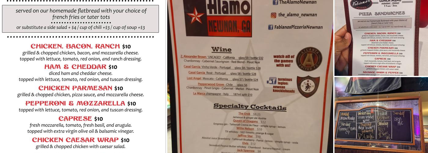 Fabiano's Pizzeria of Newnan Menu