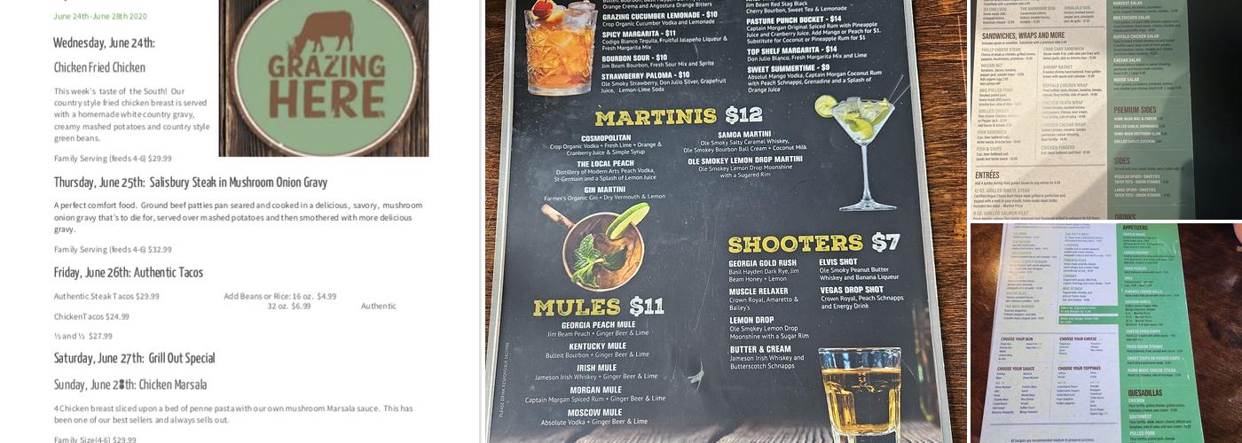 Grazing Here Menu