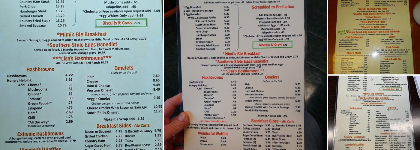 Mimi's Good Food Menu