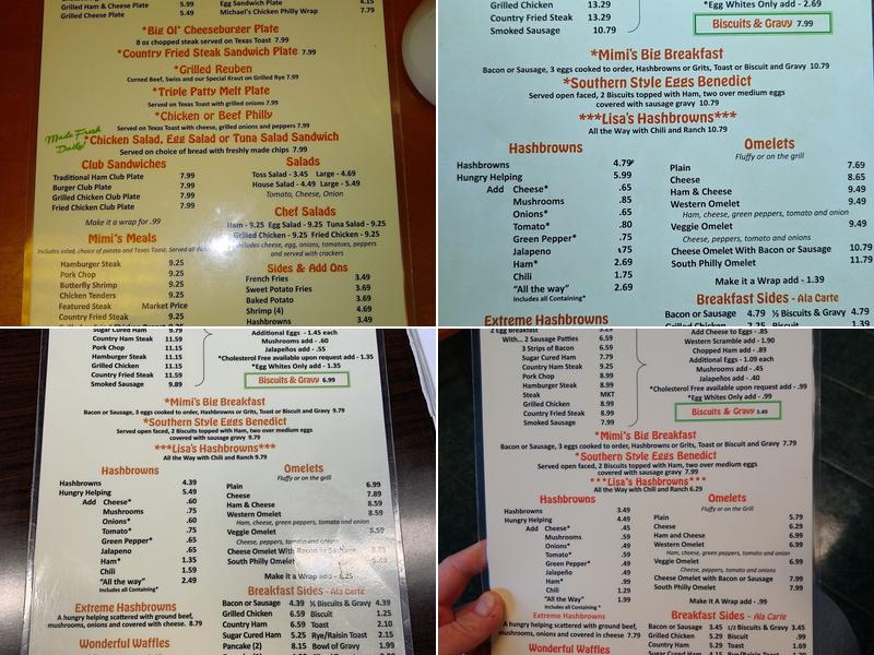 Mimi's Good Food Menu