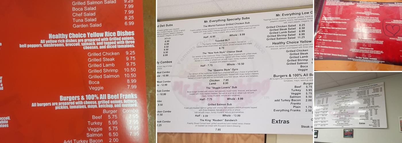Mr. Everything Cafe Menu