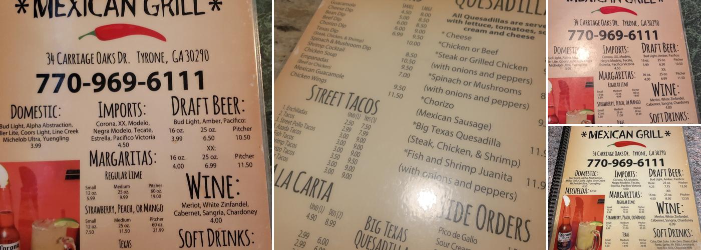 Chapultepec Mexican Grill Menu