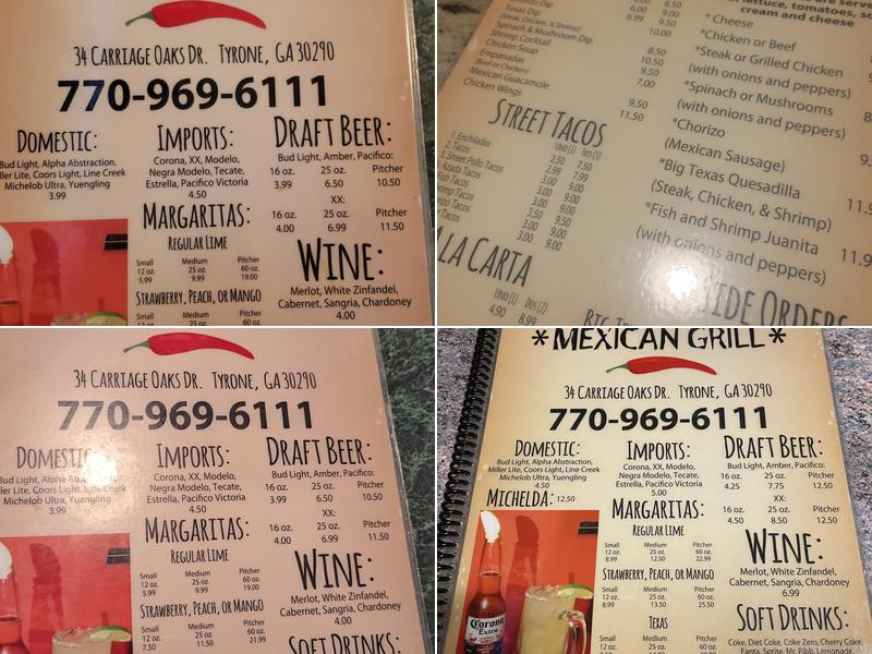 Chapultepec Mexican Grill Menu