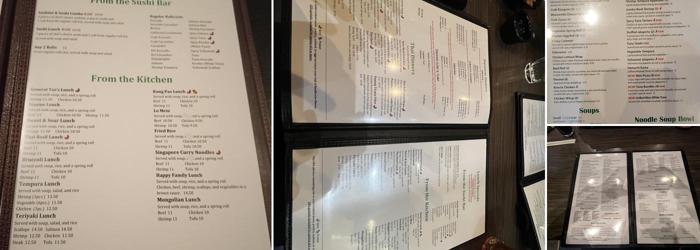 Green Ginger Asian Fusion Restaurant (PTC location) Menu