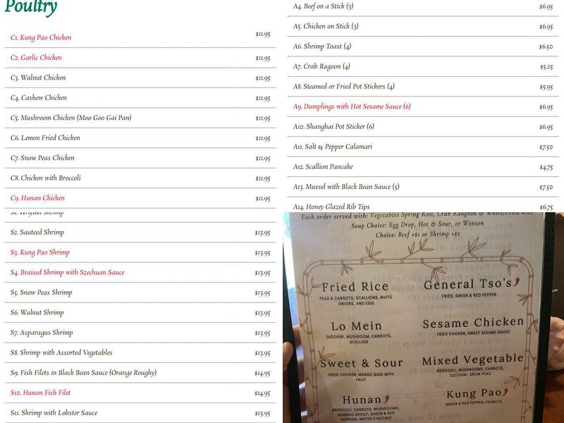 Chin Chin Chinese Menu