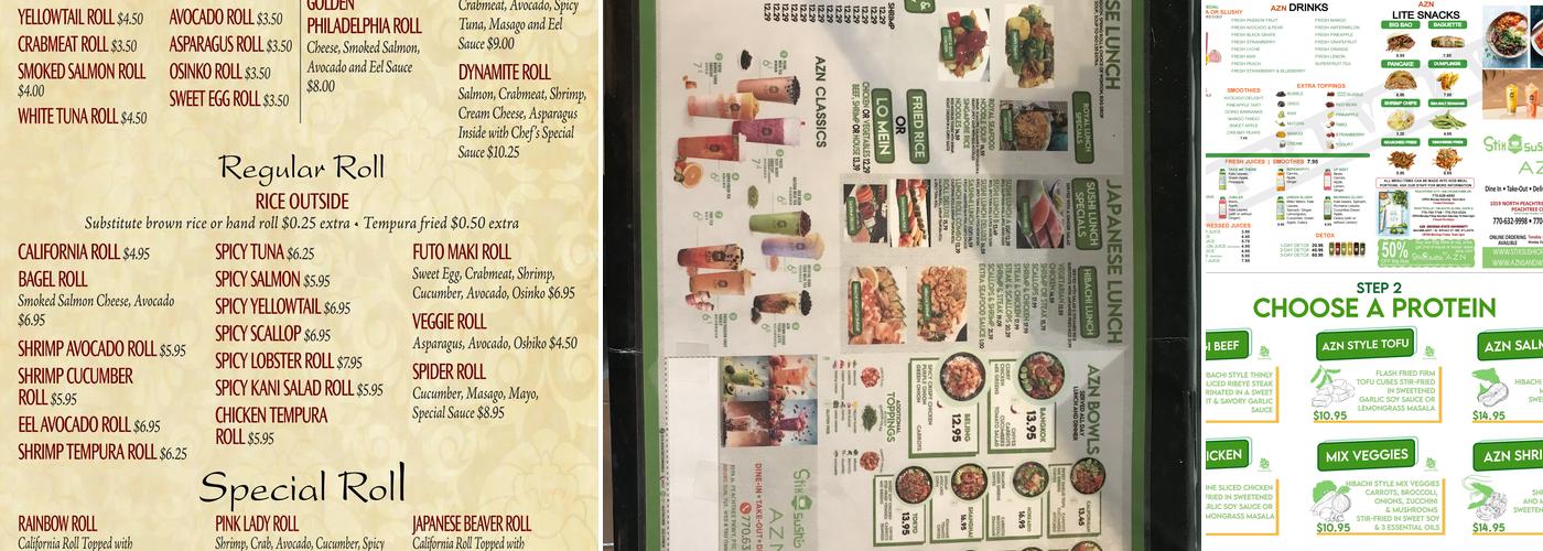 Stix & Sushi By AZN Menu