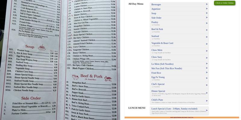 Dragon House Restaurant Menu