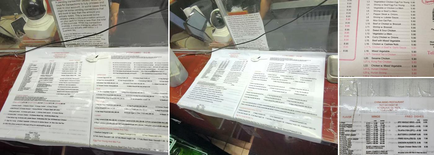 China Wang Menu
