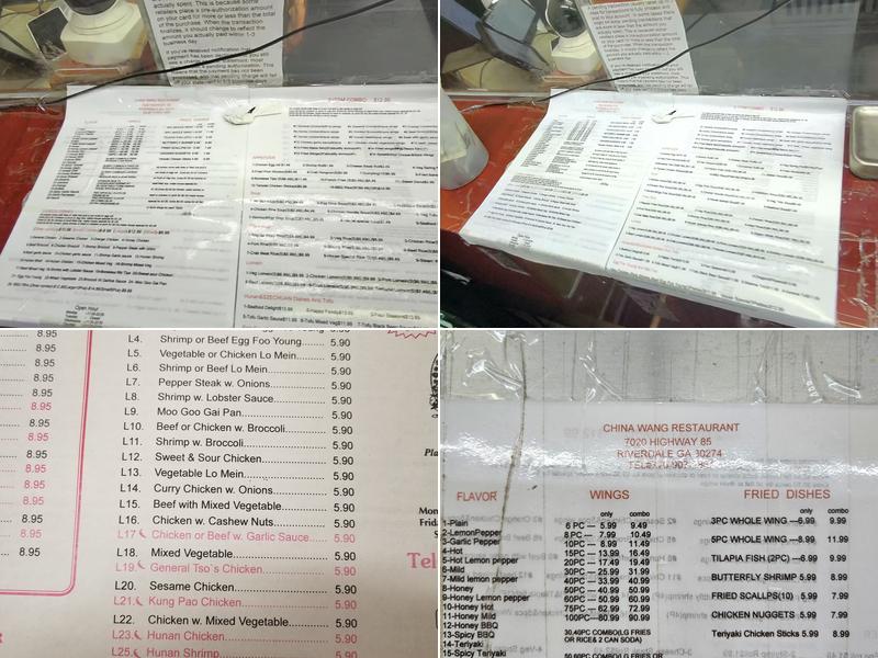 China Wang Menu