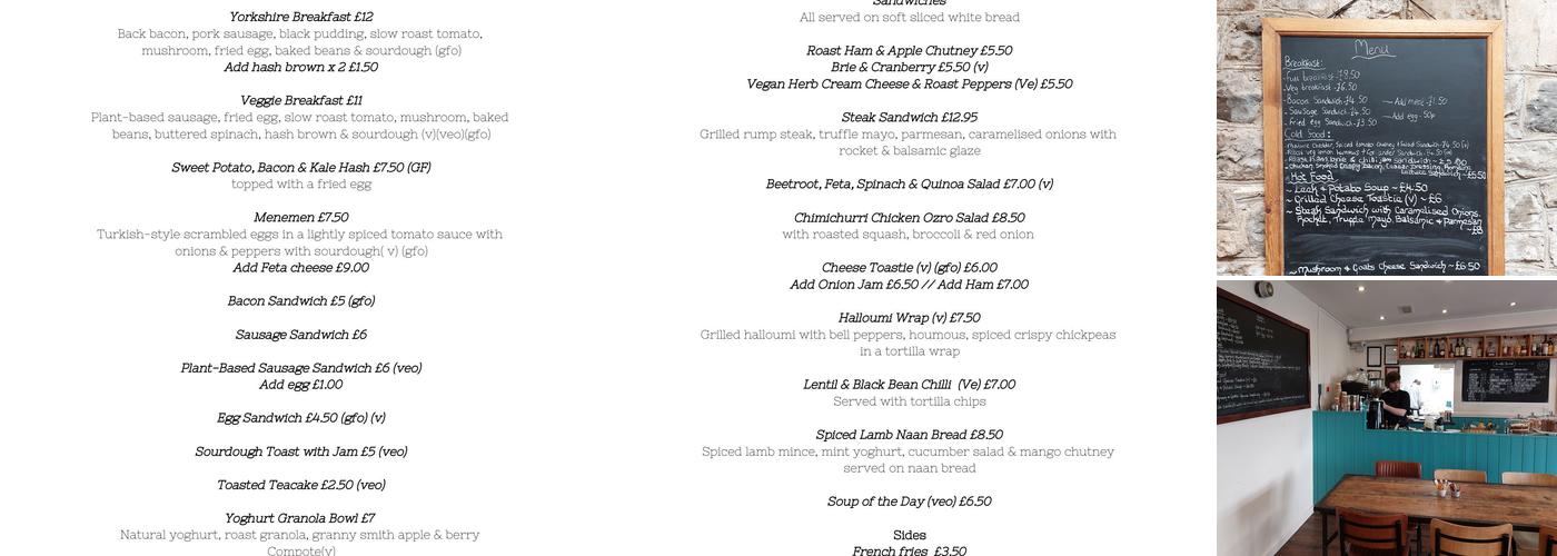 Muddy Boots Cafe Menu