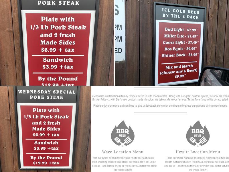 Uncle Dan's BBQ & Ribhouse Menu