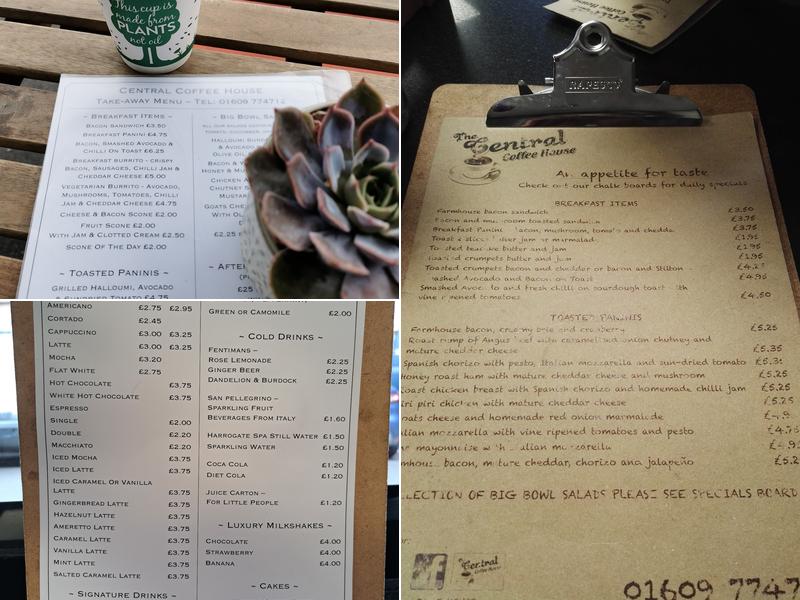 The Central Coffee House Menu