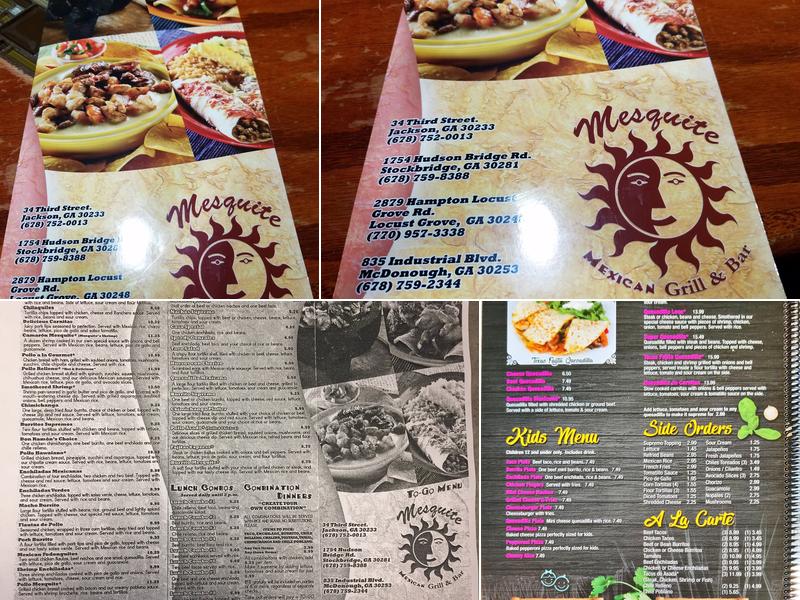 Mesquite Mexican Grill & Bar Menu