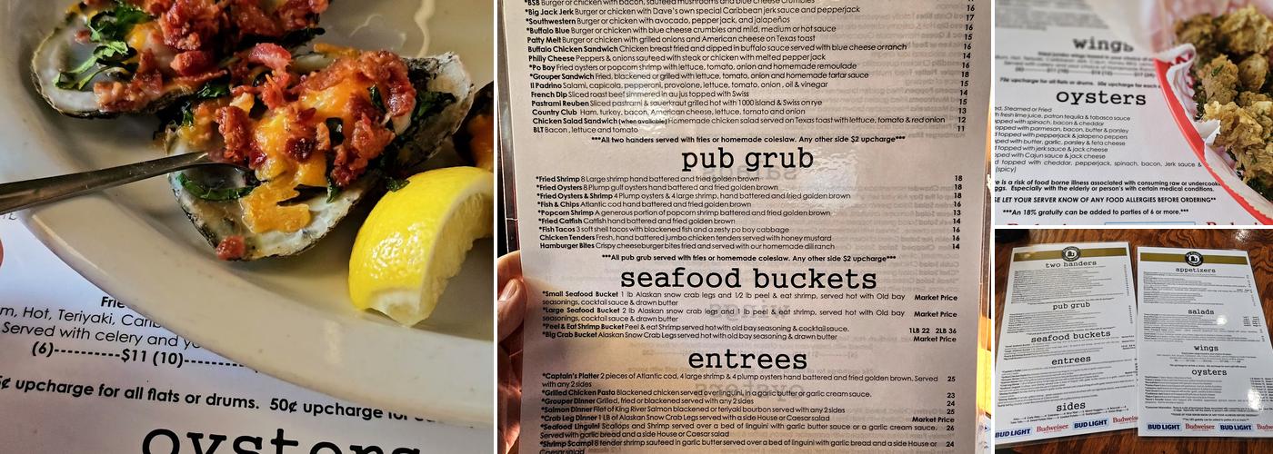 Big Daddy’s Oyster Bar Menu