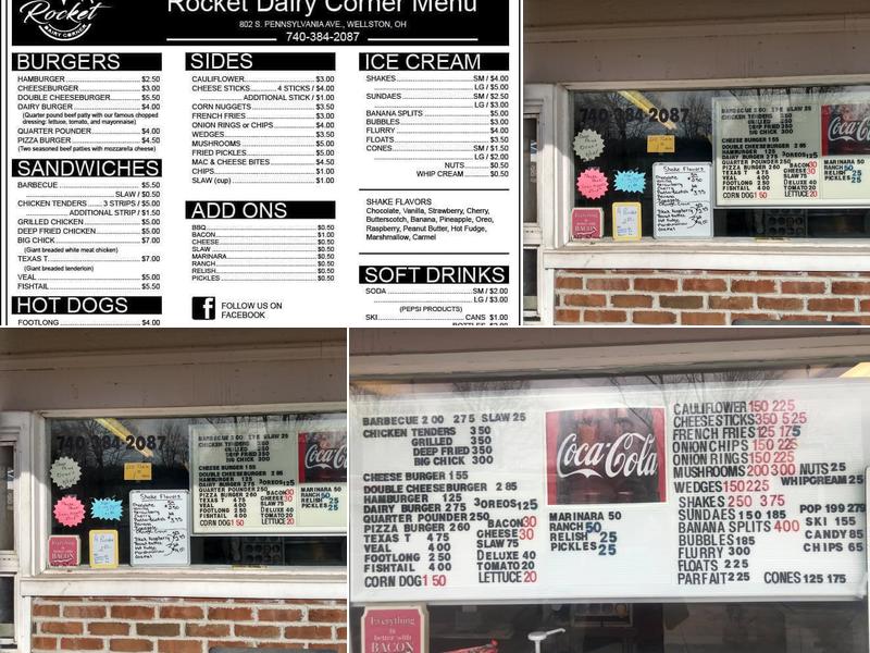 Rocket Dairy Corner Menu