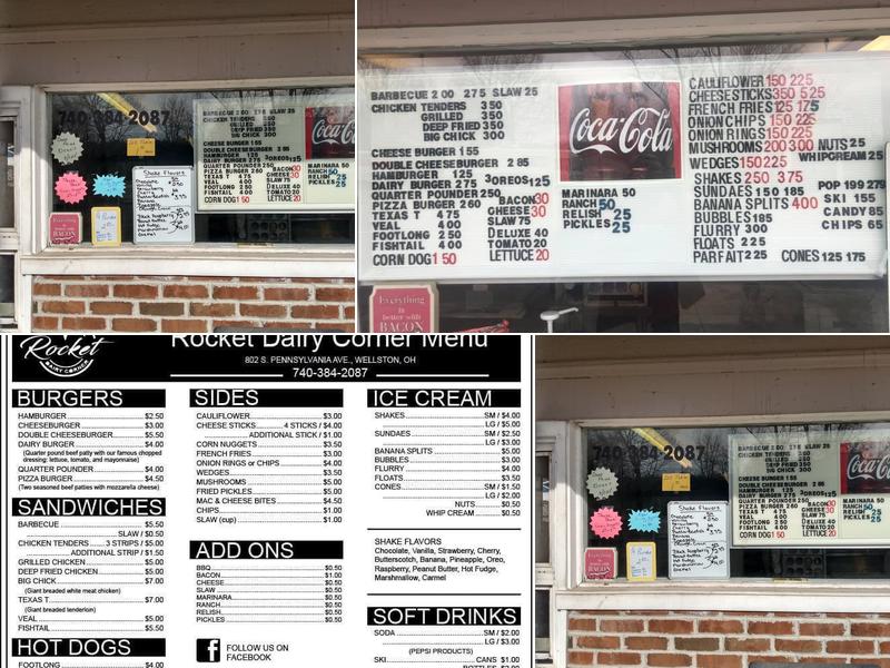 Rocket Dairy Corner Menu