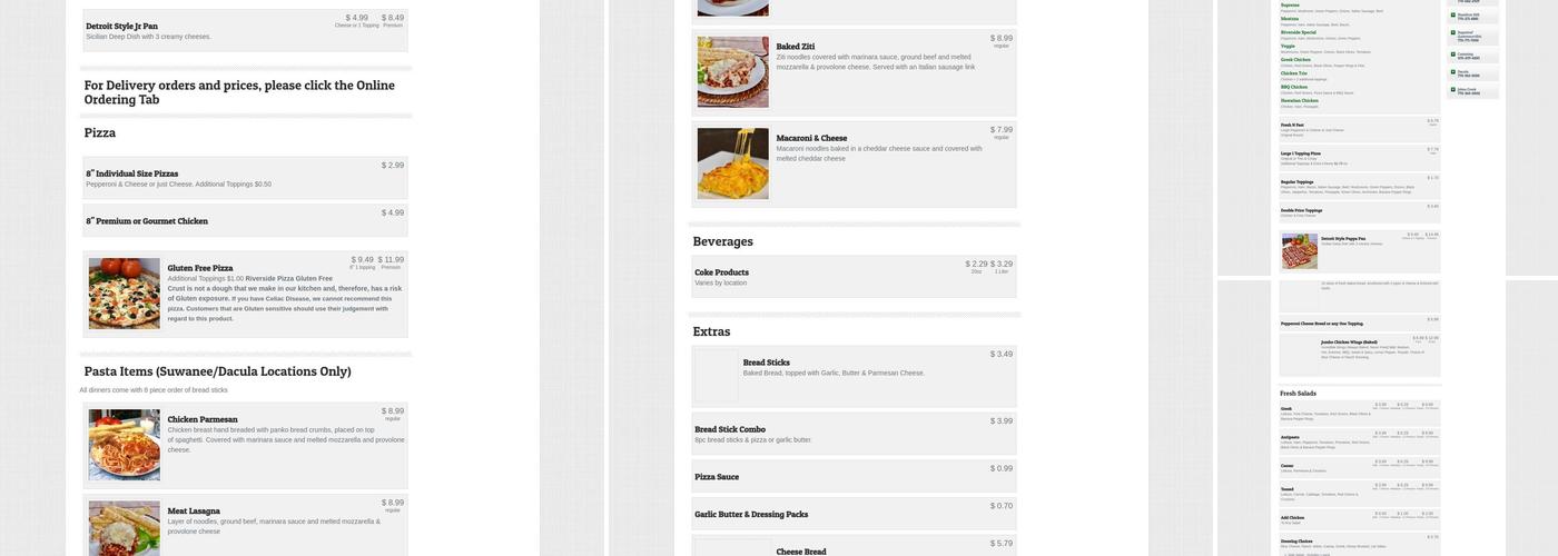 Riverside Pizza Menu
