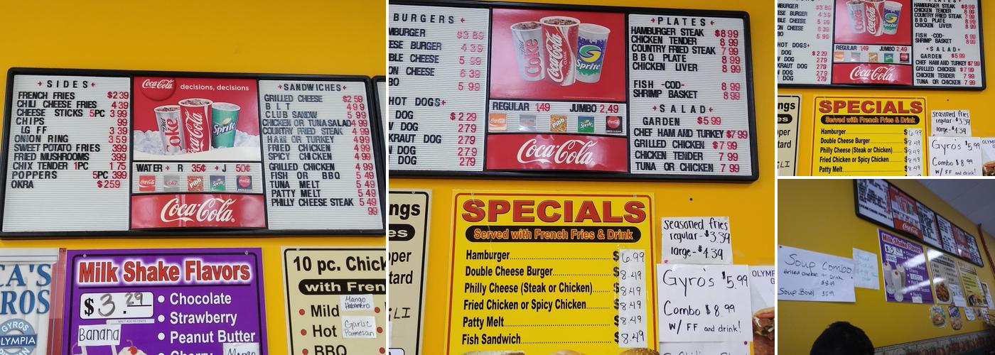 Burger & Shake Menu