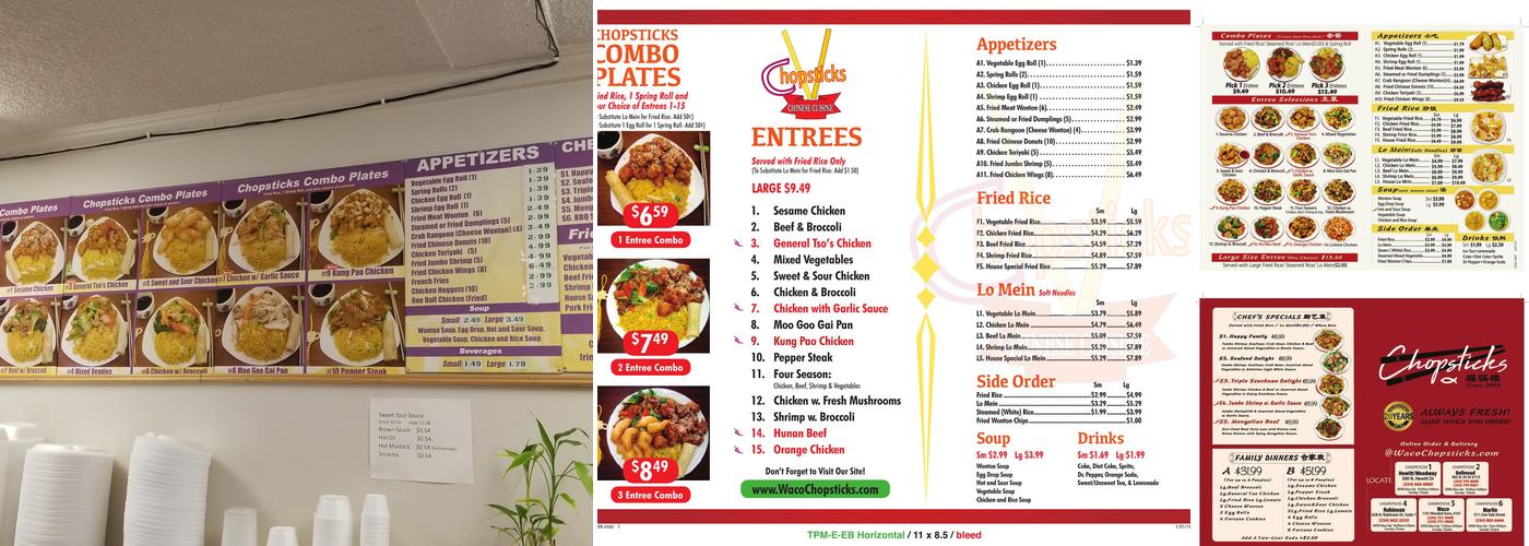 Chopsticks Menu