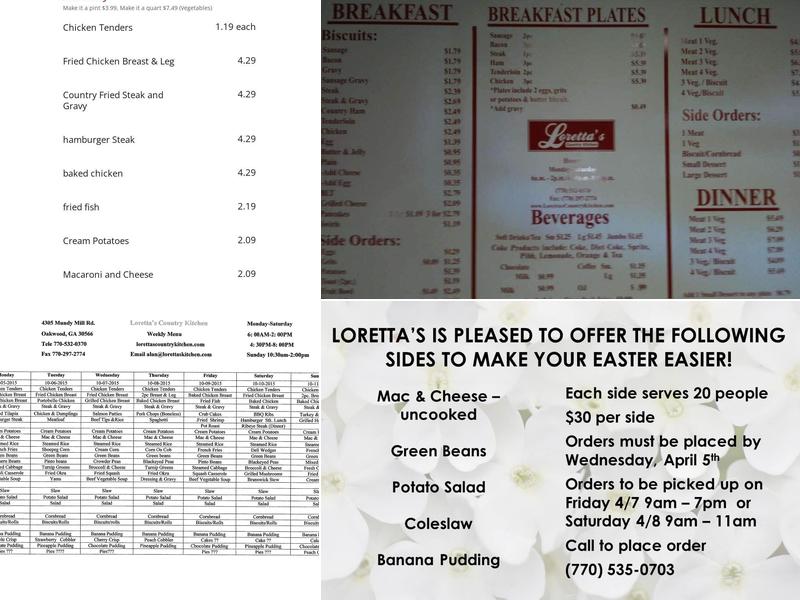 Loretta's Country Kitchen Menu