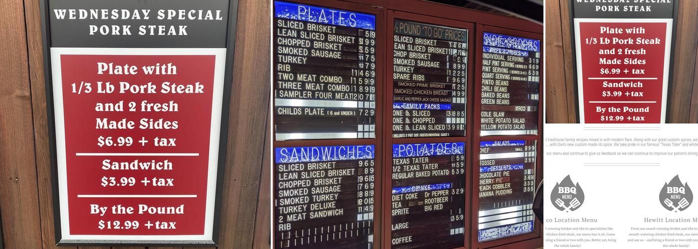 Uncle Dan's Bar-B-Que Menu