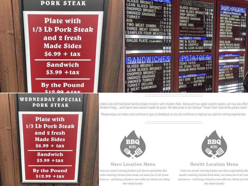 Uncle Dan's Bar-B-Que Menu