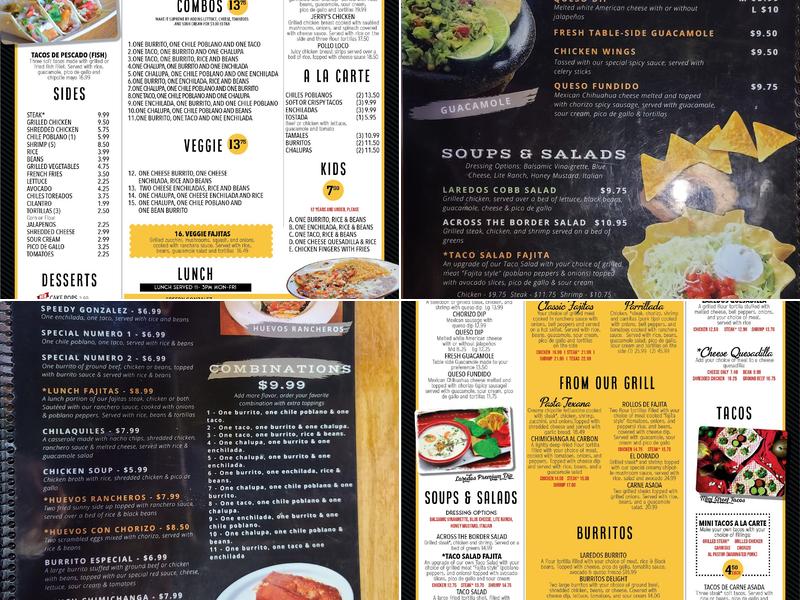 Laredos Mexican Restaurant – KEITH BRIDGE Menu