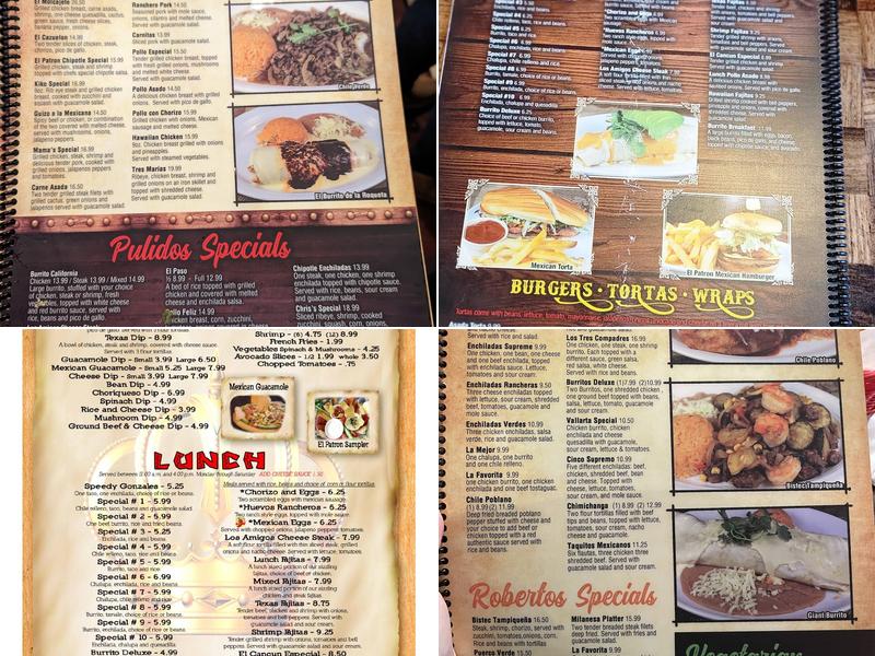 El Patron Family Mexican Restaurant Menu