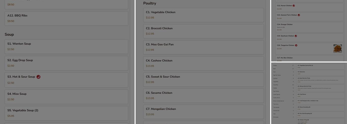 Asian House Menu