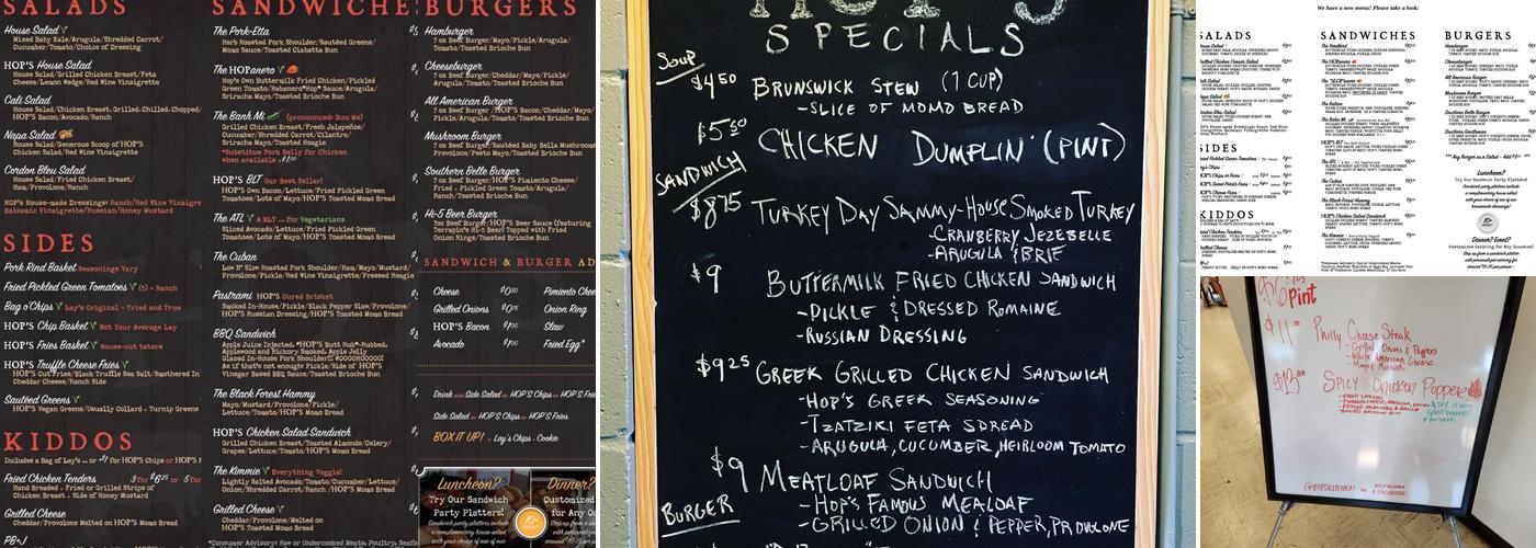 Hops Kitchen Menu