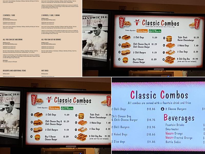 The Varsity Concourse C Menu