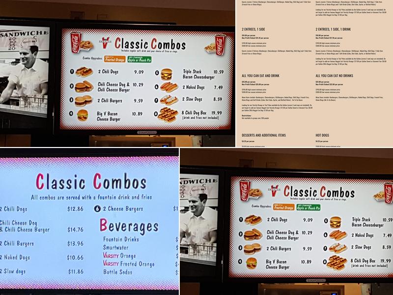 The Varsity Concourse C Menu