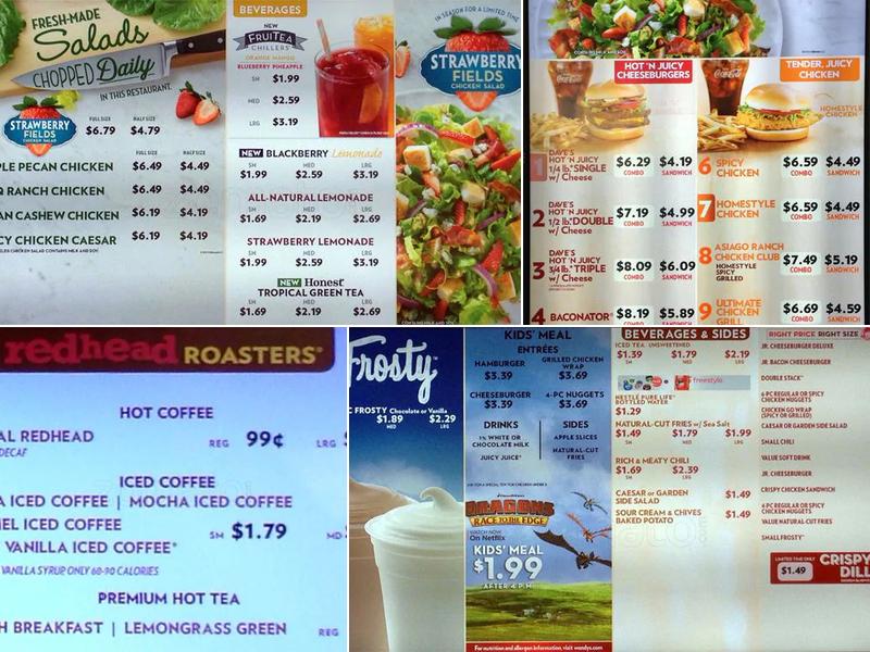 Wendy's Menu