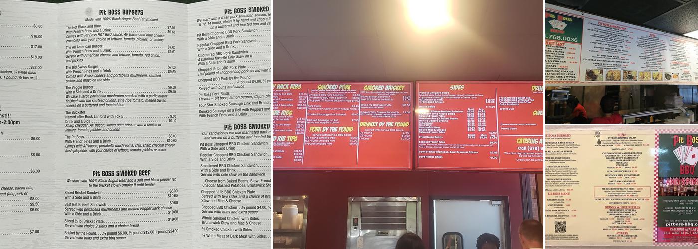 Pit Boss BBQ Menu