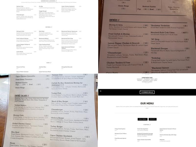 The Corner Grille Menu