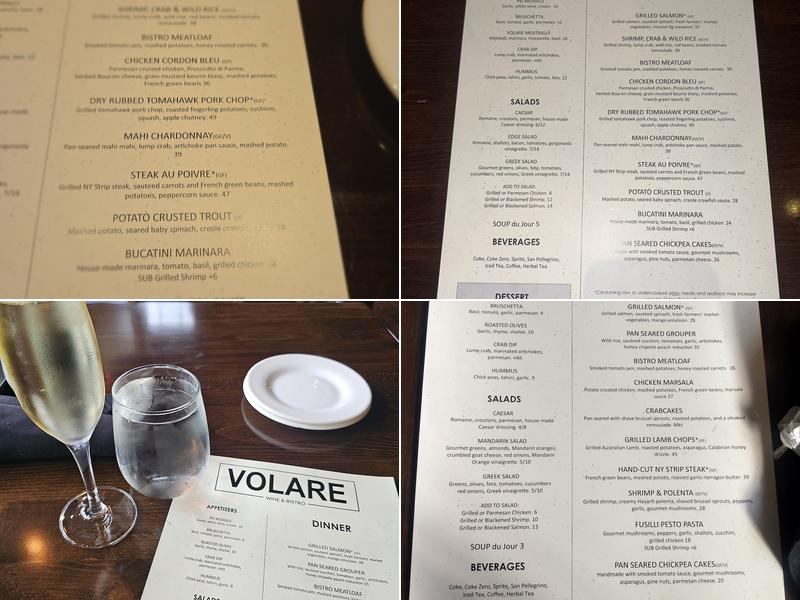 VOLARE WINE & BISTRO Menu
