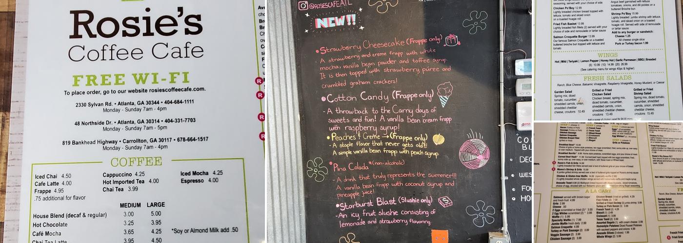 Rosie's Cafe Menu