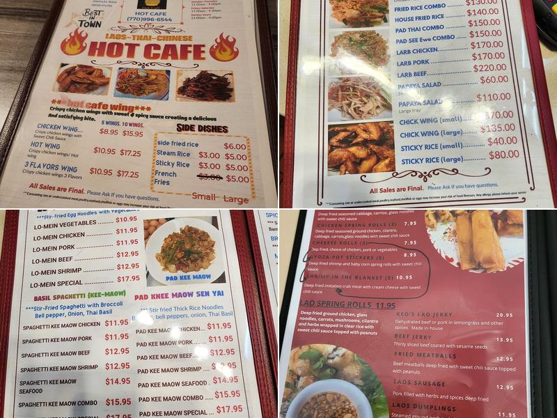 Hot Cafe Menu