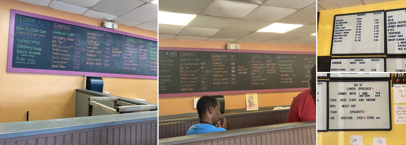 Walter's Soul Food Cafe Menu