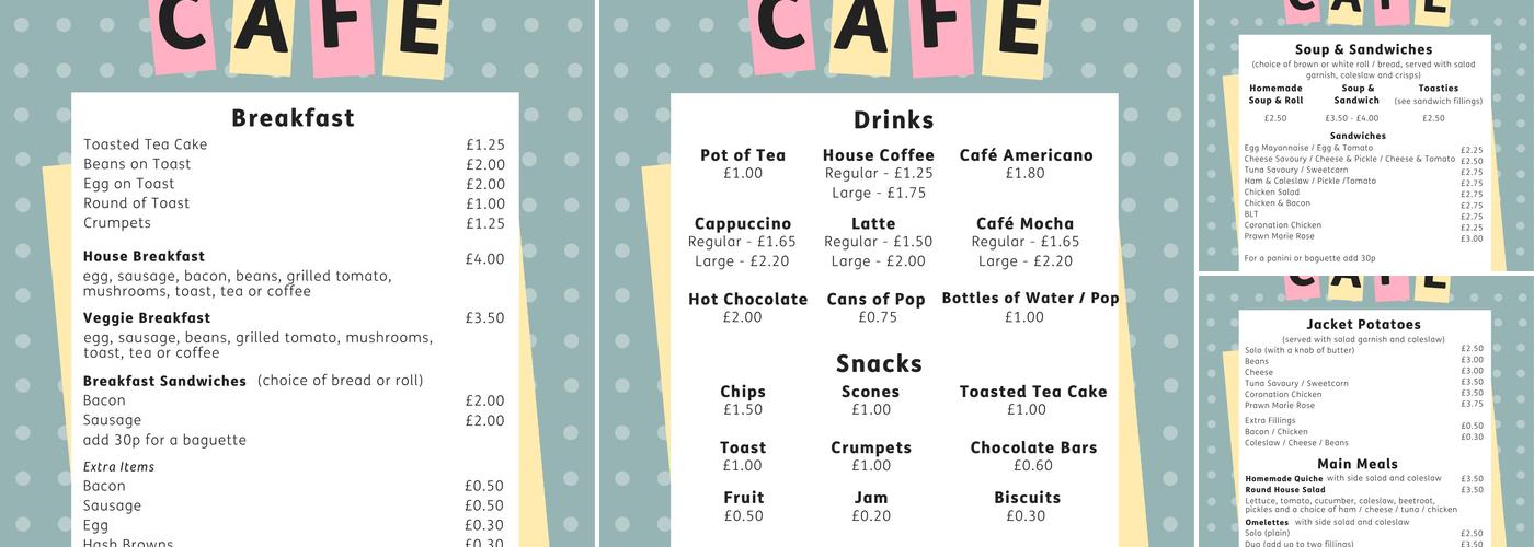 The Round House Cafe Menu