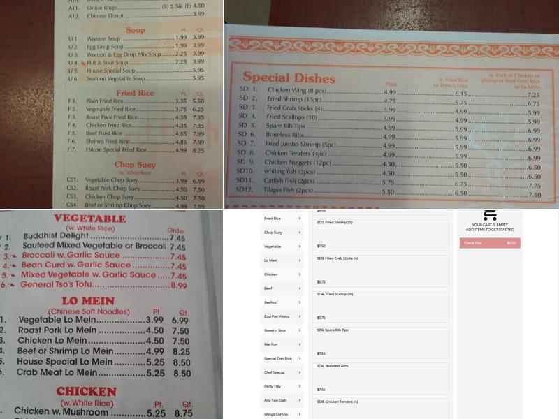 China One Menu