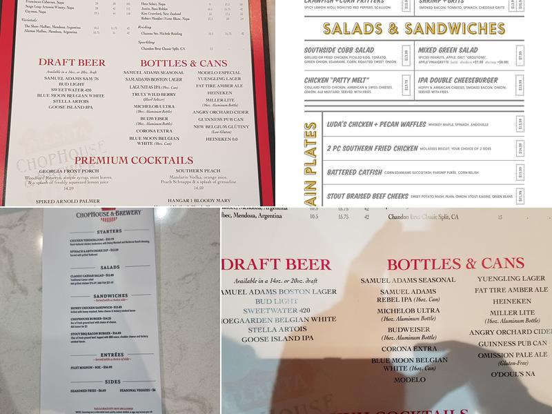 Atlanta Chophouse & Brewery Menu