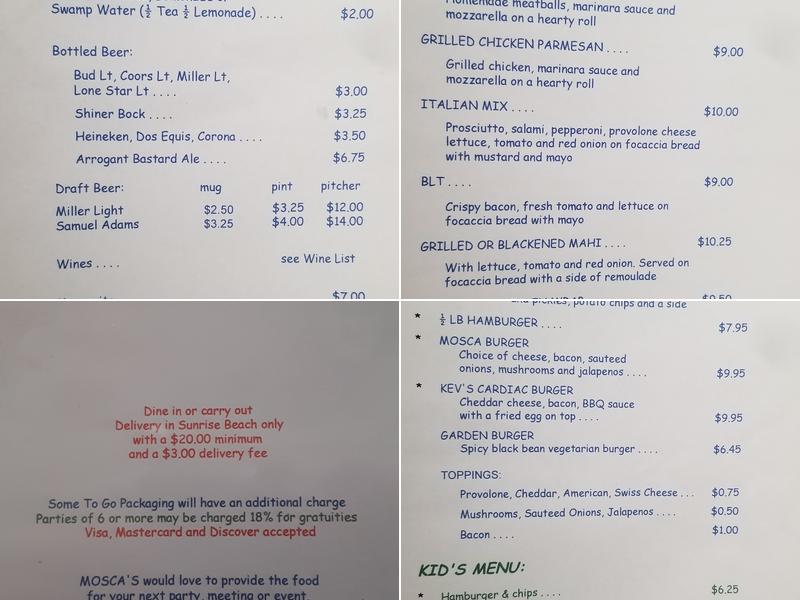 Mosca's Menu